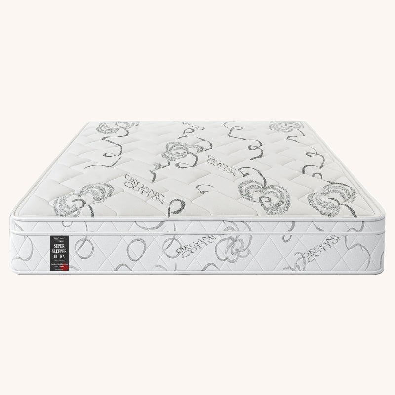 SleepWell Super Sleeper Ultra organic cotton mattress product shot on white background