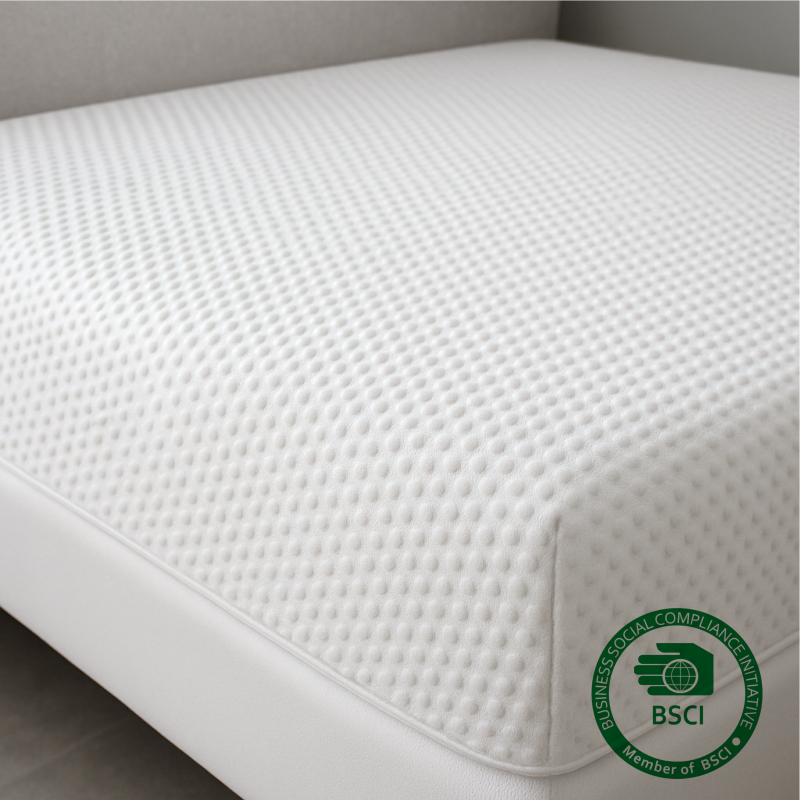 SleepWell mattress protector corner view – BSCI certified quality