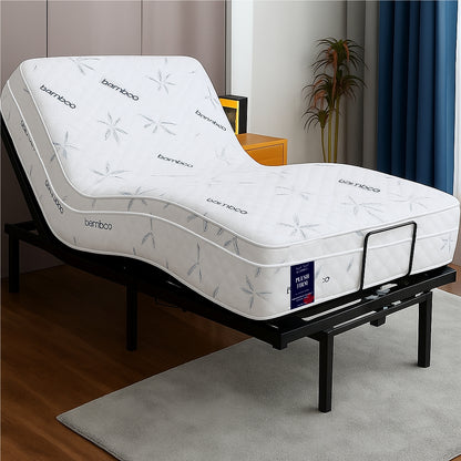 SleepWell Plush Firm bamboo mattress on adjustable bed base