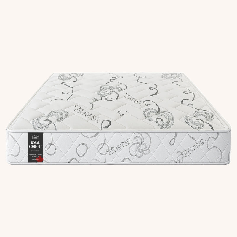 SleepWell Royal Comfort organic cotton mattress product shot on white background