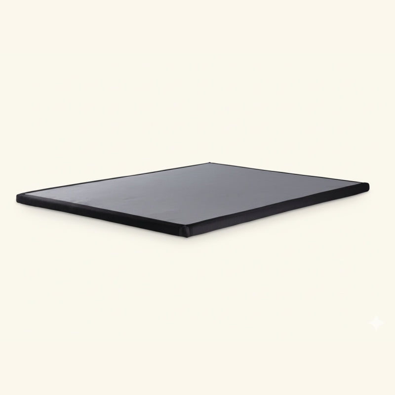 Low profile black box spring on white studio background – SleepWell