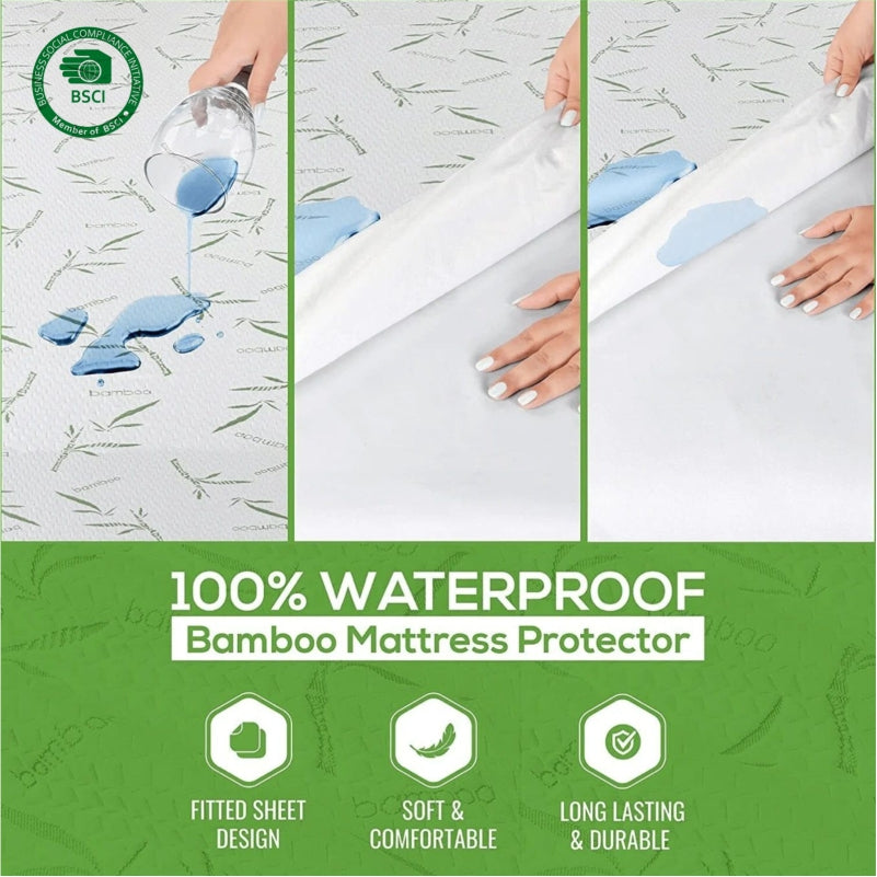 SleepWell 100% waterproof bamboo mattress protector – water resistance demo