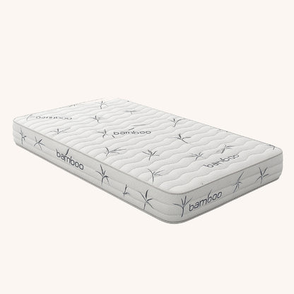 SleepWell Bamboo crib mattress product shot on white background