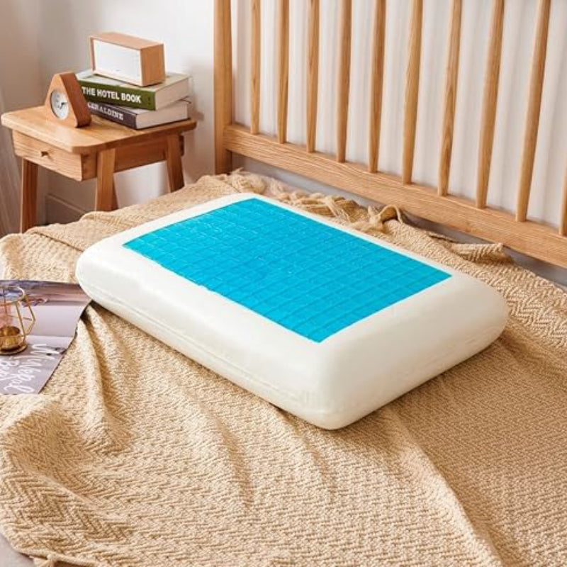 SleepWell cooling gel memory foam pillow in cozy bedroom setting