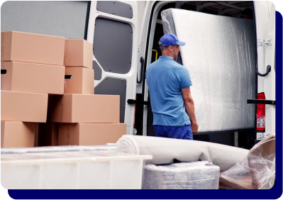 SleepWell mattress being loaded into delivery van, showing flexible delivery timing