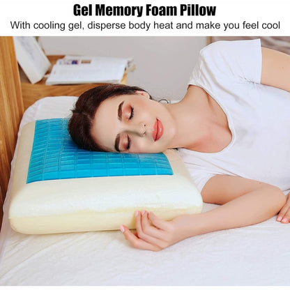 SleepWell gel memory foam pillow – woman sleeping comfortably