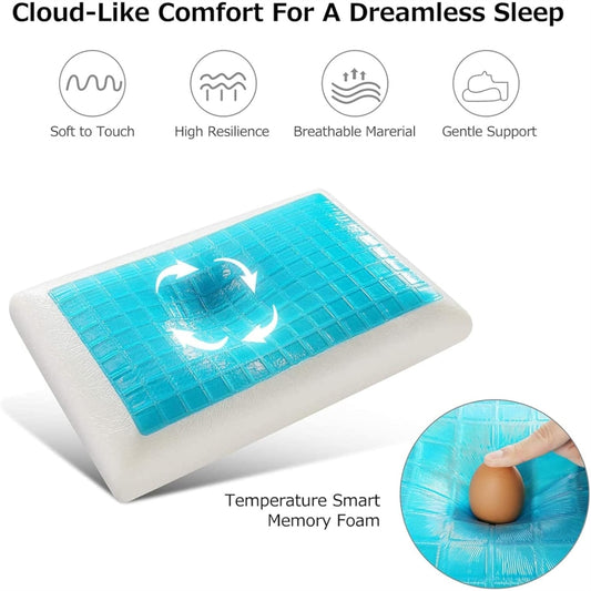 SleepWell gel memory foam pillow – cloud-like comfort and temperature control