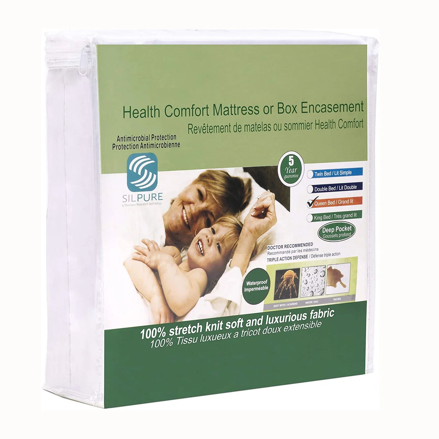 SleepWell SILPURE Health Comfort waterproof mattress encasement packaging