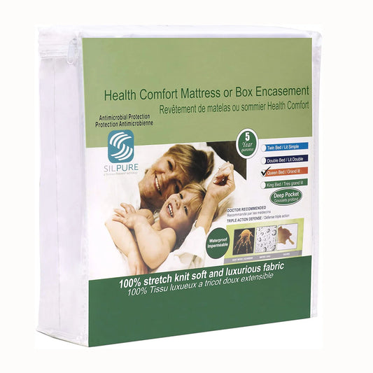 SleepWell SILPURE Health Comfort waterproof mattress encasement packaging