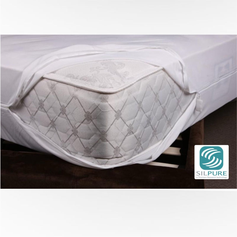 SleepWell SILPURE mattress protector fitted on mattress corner