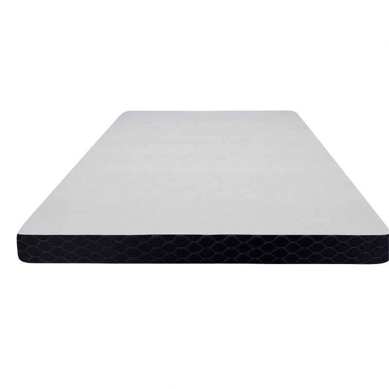 Toddler crib mattress with white quilted top and black side panel – SleepWell